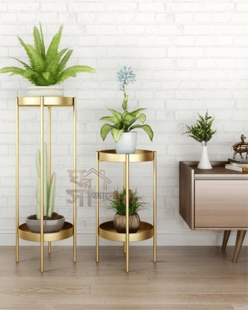 Untitled-design-2.png Gold Vintage Plant Stand - Image 1