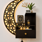 Islamic LED Crescent Moon Wall Shelf